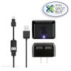 Scosche Wall Charger 2 Port USB-A 5W with Lightning/Micro USB MFI to USB-A 3ft Cable Black StrikeLINE