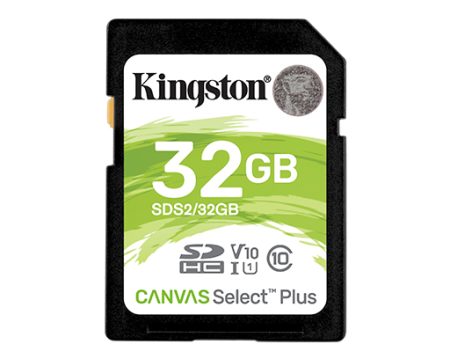 Kingston SD Memory Card 32GB Canvas Select Plus for 1080p and 4K Video Cameras