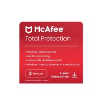 Mcafee Total Protection 3-User 1-Year ESD (DOWNLOAD CODE) PC/Mac/Android/iOS