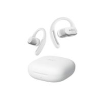 Shokz OpenFit Air - White Bluetooth Headset Smart Mic Around Ear Air Conduction - OpenBass - Water Resistant IP54 - 28Hr Battery Life
