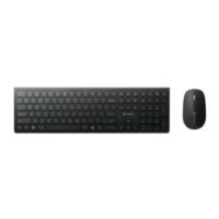 Alogic Keyboard & Mouse Combo Wireless USB-C & 2.4GHz USB-A Dongle Echelon Rechargeable PC/Chrome/Android/iOS - Black