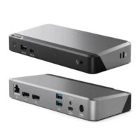 Alogic Docking Station USB-C Dual Monitor with 100W Power Delivery 2x DisplayPort 4k Ultra HD MX2 - Space Grey