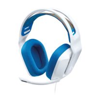 Logitech Gaming Headset G335 with Boom Mic Light Weight Suspension Headband 3.5mm Soft Memory Foam Pads - Blue & White