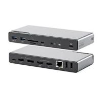 Alogic Docking Station USB-C or USB-A Quad Monitor 16-in-1 3x HDMI 1x DisplayPort 4k Ultra HD 60Hz 85W Power Delivery DV4 - Space Grey