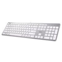 Adesso Keyboard Wired French Canadian USB-C Slim Full Size Aluminum with CoPilot Ai Built in Hub with USB-A USB-C 3.5mm PC/Mac/Android - White