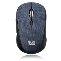 Adesso Mouse Wireless Fabric Mini S80L 6 Button up to 1600dpi PC/Mac - Blue