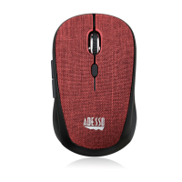 Adesso Mouse Wireless Fabric Mini S80R 6 Button up to 1600dpi PC/Mac - Black