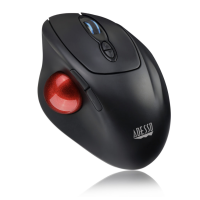 Adesso Trackball Mouse Wireless Ergonomic iMouse T30 7 Buttons Programmable Ball left up to 4800dpi PC/Mac - Black