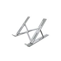 Klipxtreme Laptop Stand Flexus Aluminum Foldable Ergonomic 7 Height Adjustable Levels 11 - 15in Ultralight Weight & Portable - Silver