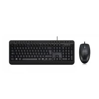 Adesso Keyboard & Mouse Combo Wired Antimicrobial Multimedia 1200dpi PC/MAC - French Canadian - Black