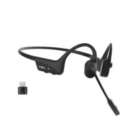 Shokz OpenComm2 UC with USB-C Dongle Cosmic Black Bluetooth Stereo Headset Noise Cancelling Boom Mic with Mute Button - Bone Conduction - Zoom Certified