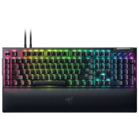 Razer Gaming Keyboard Wired BlackWidow V4 Pro Green Mechanical Switches Chroma RGB with Magnetic Wrist Rest - Black