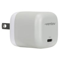 Ventev Wall Charger 1 Port 30W USB-C GaN Programable Power Supply (PPS) PD Mini - Folding Prongs - White