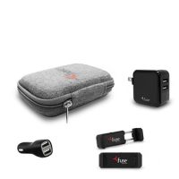 Fuse Travel Pack - Travel Pouch + Wall Charger 2 Port USB-A + Fuse Car Vent Clip Smartphone Holder + Car Charger 3.1 Amp 2 Port USB-A Bundle BULK