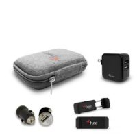 Fuse Travel Pack - Travel Pouch + Wall Charger 2 Port USB-A + Fuse Car Vent Clip Smartphone Holder + Car Charger 1 Amp 1 Port USB-A Bundle BULK