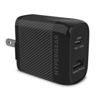 HyperGear Wall Charger 2 Port USB-A (12W) USB-C (25W) PD PPS SpeedBoost - Black