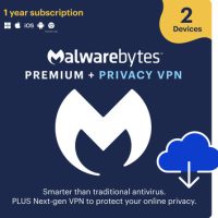 Malwarebytes Premium Plus 2-Device 1-Year Includes Browser Guard & Privacy VPN PC/MAC/Android/iOS ESD (DOWNLOAD CODE)