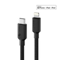 Alogic Charge & Sync USB-C to Lightning MFI Double Braided Extremely Strong Cable 6ft Elements Pro 480Mbps - Black