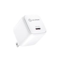 Alogic Wall Charger 1 Port 30W USB-C Mini GaN Fast Charge Portable Foldable Prongs - White