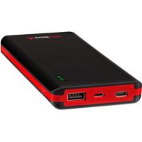 HyperGear Powerbank 12000mAh 2 Port USB-A & USB-C  QC 2.0 - Black & Red