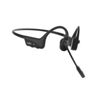 Shokz OpenComm2 Black Bluetooth Stereo Headset Noise Cancelling Boom Mic with Mute Button - Bone Conduction - Water Resistant IP55 - 16Hr Talk Time