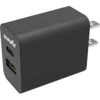 Digipower Wall Charger InstaSense 2 Port 1x USB-A 1x USB-C 3Amp 15W - Black