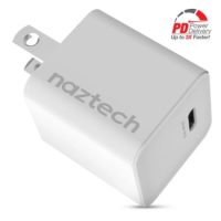 Naztech Wall Charger 1 Port 20W USB-C PD Mini Fast Charge Compact Lightweight - White