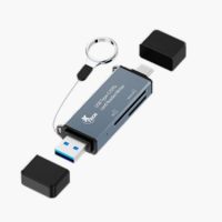 Xtech Card Reader High Speed USB-C or USB-A 3.0 Read/Write to SD or Micro SD Cards PC/Mac/Android/IOS Alluminum Alloy